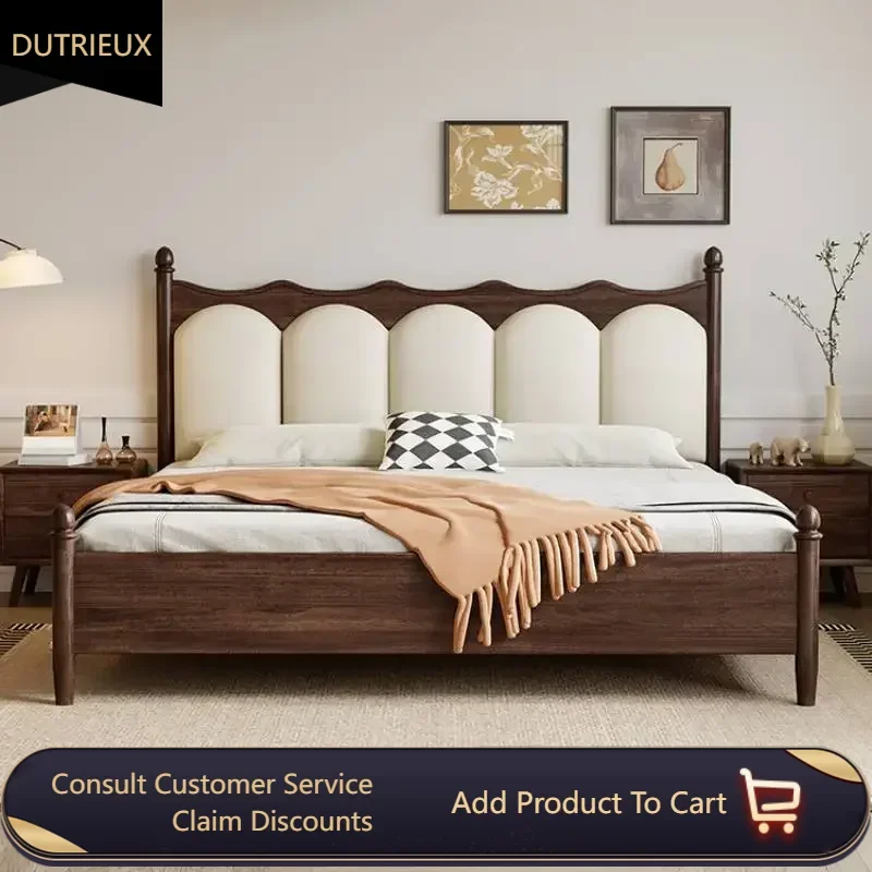 Elegant Platform Double Bed European Pretty Unique Lit Pliable Luxury Bedroom Bed Frame King Sets Letto Matrimoniale Furniture