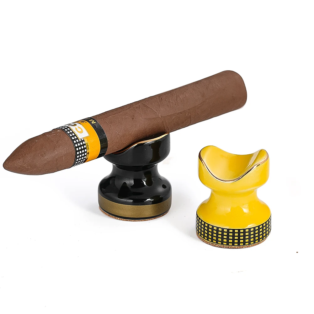 1pc Ceramic Cigar Holder Portable Single Cigarette Display Stand for Father's Day Birthday Gift Smoking Lovers Accessories Tools