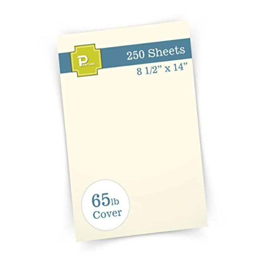 

Natural Cream Legal Size Cardstock 8 1/2" X 14" - 65lb Cover - Great for Menu Paper Documents Programs