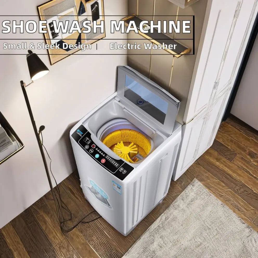 Automatic Shoe Washer, 56x56x95cm Electric Shoe Washing Machine, All-in-1 Dewatering Roller Drying Cleaner, Home Laundry