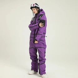 2023 Waterproof Hooded Female Ski Jumpsuit Sport Woman Snowboard Suit Winter Women One Piece Snowsuit Mountain Overall Clothes