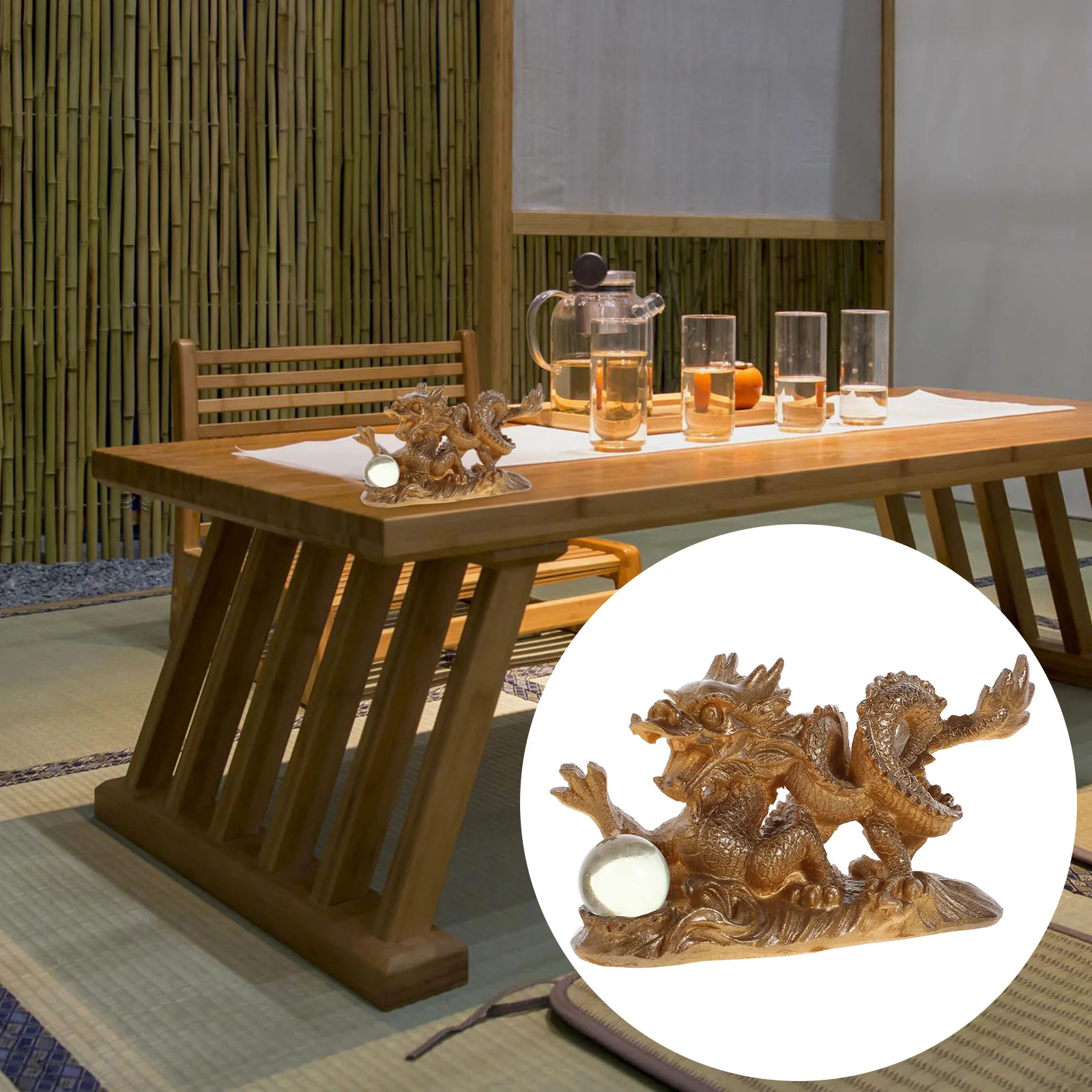 

1Pcs Resin Dragon Sculpture Tea Pet Decorative Ornament Hot Water Color Change Desktop Gift Decor Tea Pet Dragon