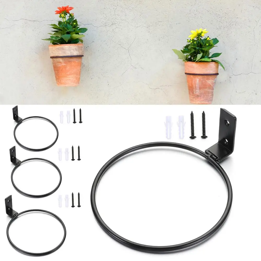Stylish Office Railing Planters Rack Planter Pot Stand Wall Mounting Flower Pot Holder Ring