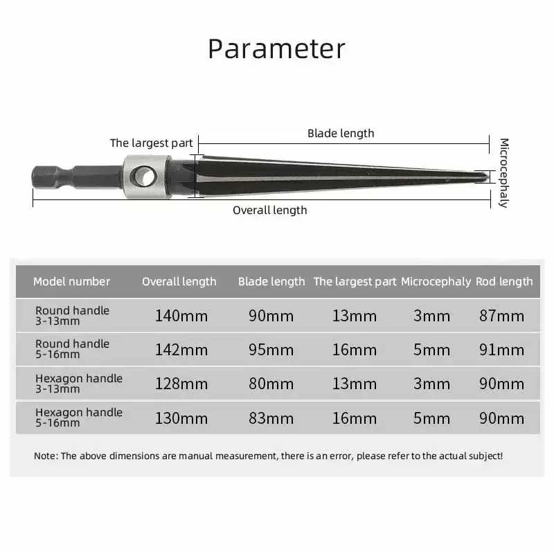 Imagem -06 - T-tipo Handheld Taper Reamer Brocas Elétricas para Perfuração Cuntersunk Head Chanfrando Uma Ferramenta de Alargamento Madeira Metálica