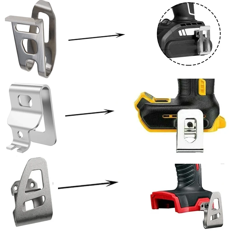 1/2/3 Pcs Belt Clip Hooks With Screws For Makita/Dewalt/Milwaukee 18V Cordless Drill Impact Driver Bit Impact Wrench Holder Hook