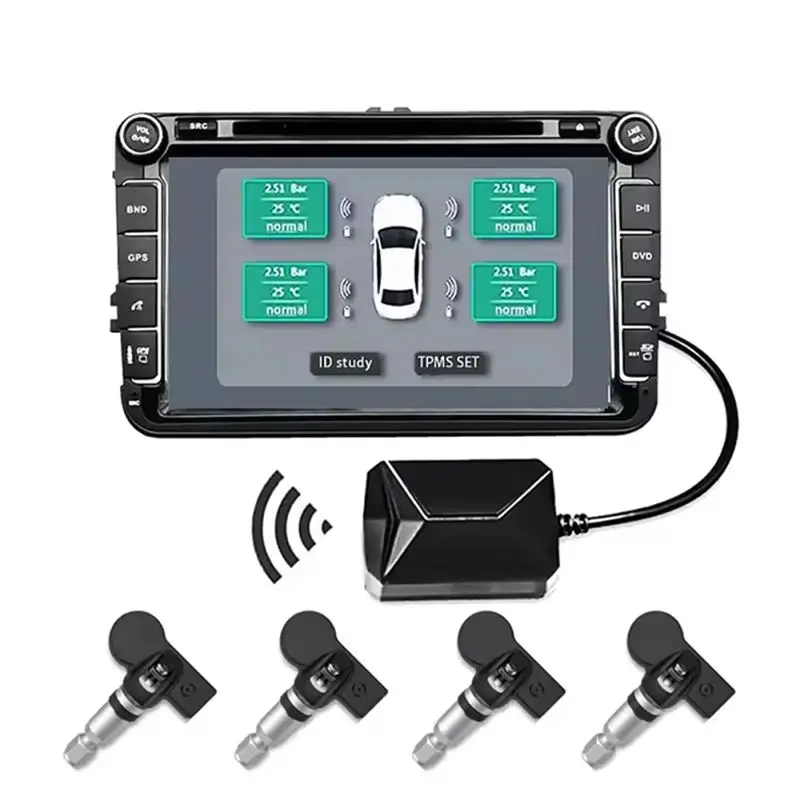 A96E-USB Android TPMS Tire Pressure Monitoring System Display Warning System Internal External 4 Sensors For Car Navigation