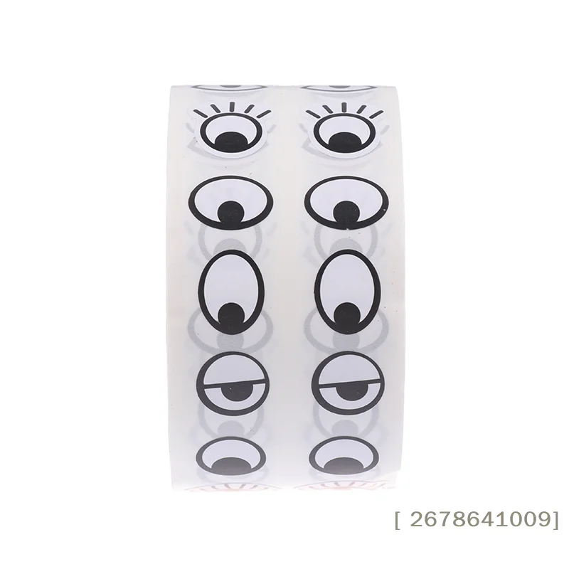 ❀ 1000 Stück/Rolle Selbstklebende Augen-Sticker Mini Augenförmige DIY-Aufkleber Schwarz-Weiß-Designs Halloween-Party Kinderspielzeug-Sticker