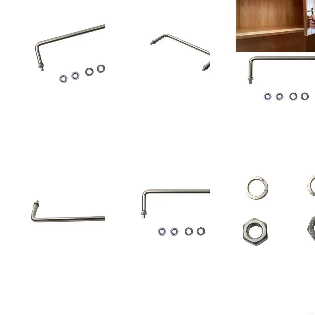 Stainless Steel Threaded Pull Handle Set, 304 Cabinet Grab Handle with Threaded Mounting Posts, Lock and Washers for X37F