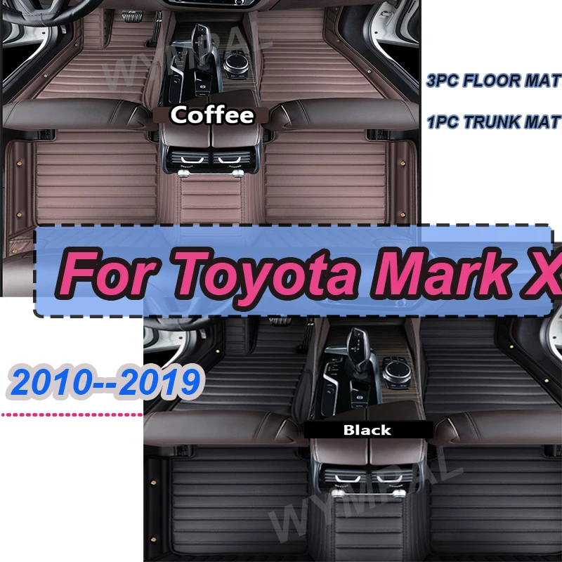 

LUXURY Car Floor Mats For Toyota Mark X X130 2010-~2019 Luxury Leather Mat Carpets Rugs Interior Car Accessories 2011 2012 2013
