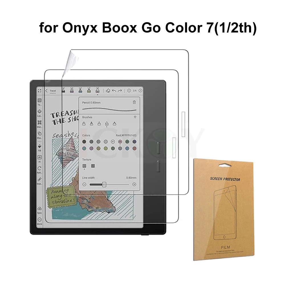 Screen Protector Shield Film for Onyx Boox Go Color 7 GO7  (1/2th Gen,2024/2025 Released) 7-Inch Tablet Accessories
