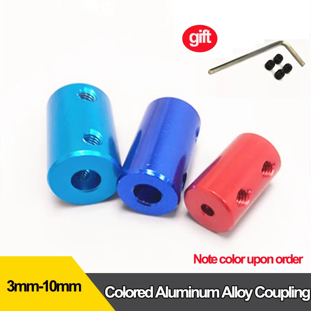 2 pièces d'adaptateurs de raccordement de moteur à arbre rigide en alliage d'aluminium coloré pour voitures RC, bateaux, modèles et imprimantes 3D