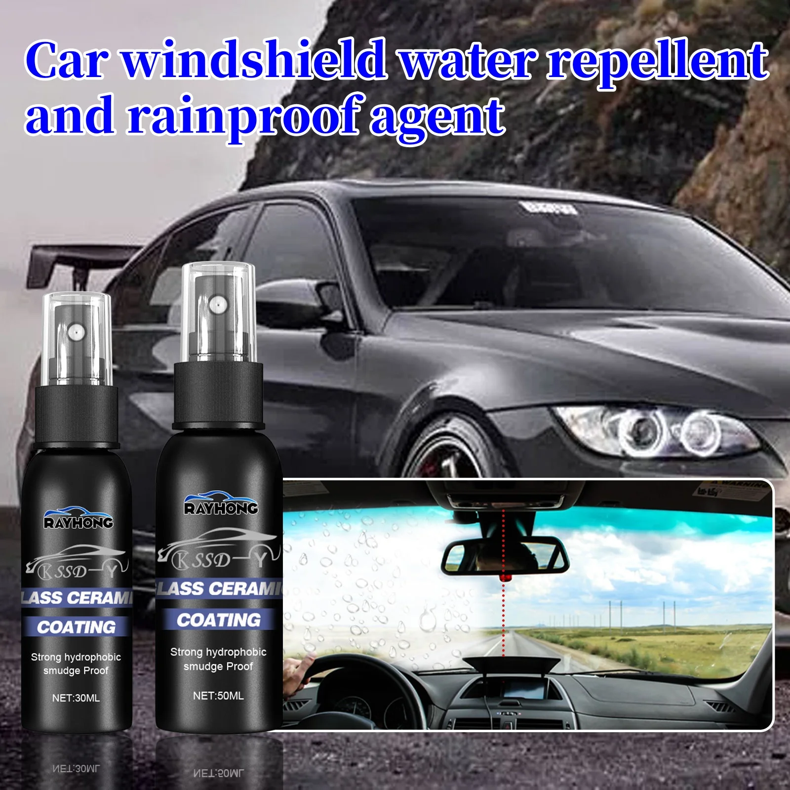 30ml Auto Windshield Water Repellent Car Coating Window Waterproof Rainproof Nano Hydrophobic Antifogging Agent Maintenance