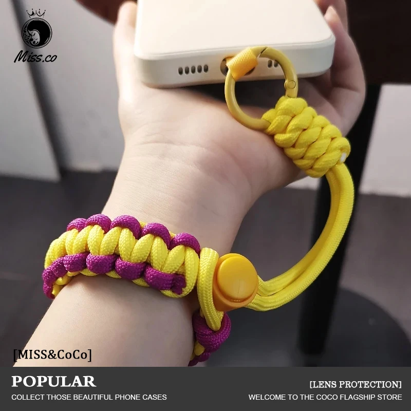 

Fashion Mobile Phone Lanyard Twist Rope Anti-Loss Pendant Strong Wrist Strap Hanging Decoration Short Straps for Carrying