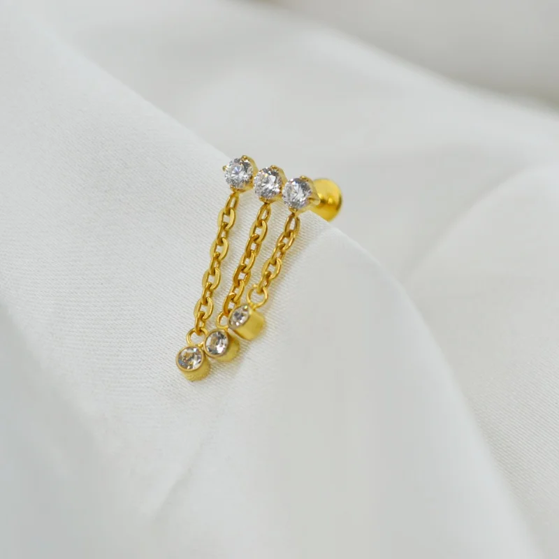 10pcs Body Jewelry 16G G23 Titanium Astm F136 Chain Lip Labret Bar Ear Helix Tragus Rook Bar Stud Body Piercing Jewelry  NEW