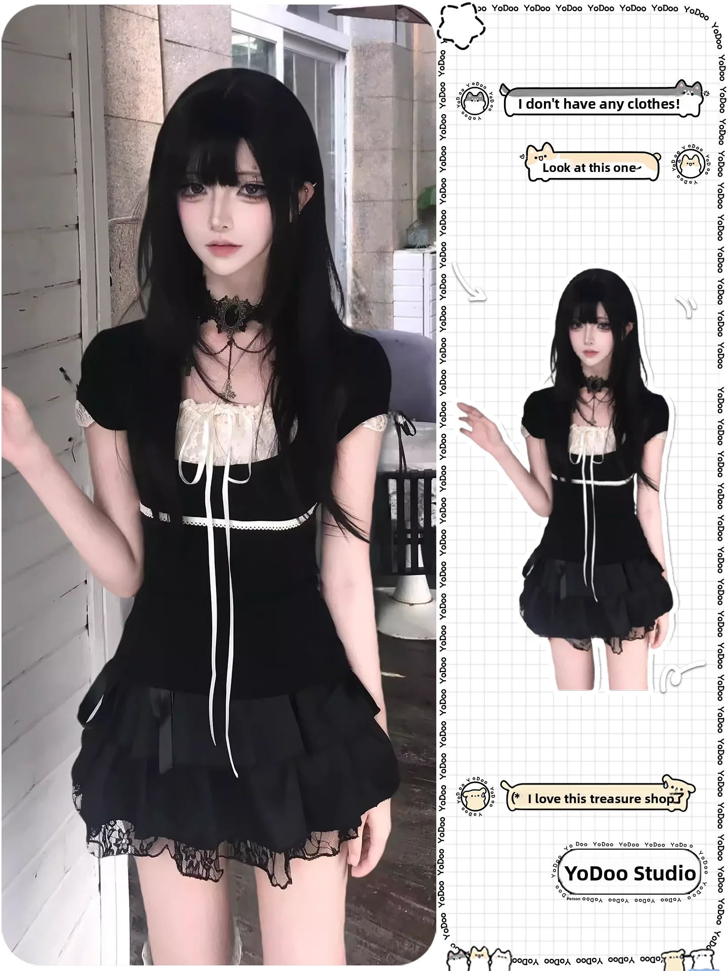 Кружевной топ с милым узлом и юбка f, комплект из двух предметов, серия Bla для раннего вкуса, летний комплект для похудения небольшого размера