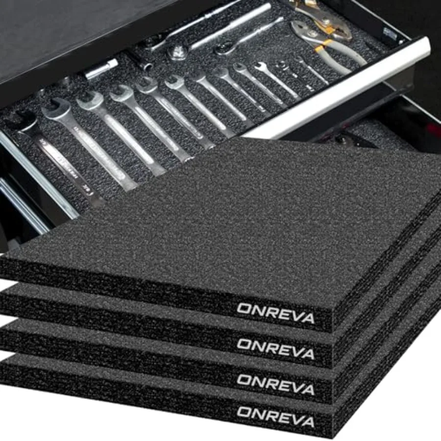 

Tool Box Foam 22x18x1 inch 4Pack Foam Inserts for Cases Polyethylene Storage Sheets for Toolbox Hard Case Tool Shadow Insert Ka