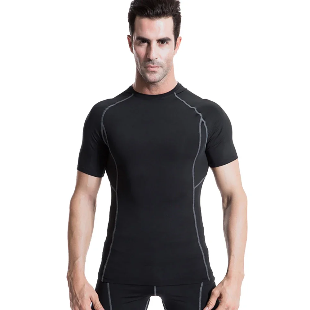 

Men Dry Fit T Shirt Sports T-shirt Compression Underwear Gym Clothing Running Fitness Bodybuilding Sportswear Rashguard MMA