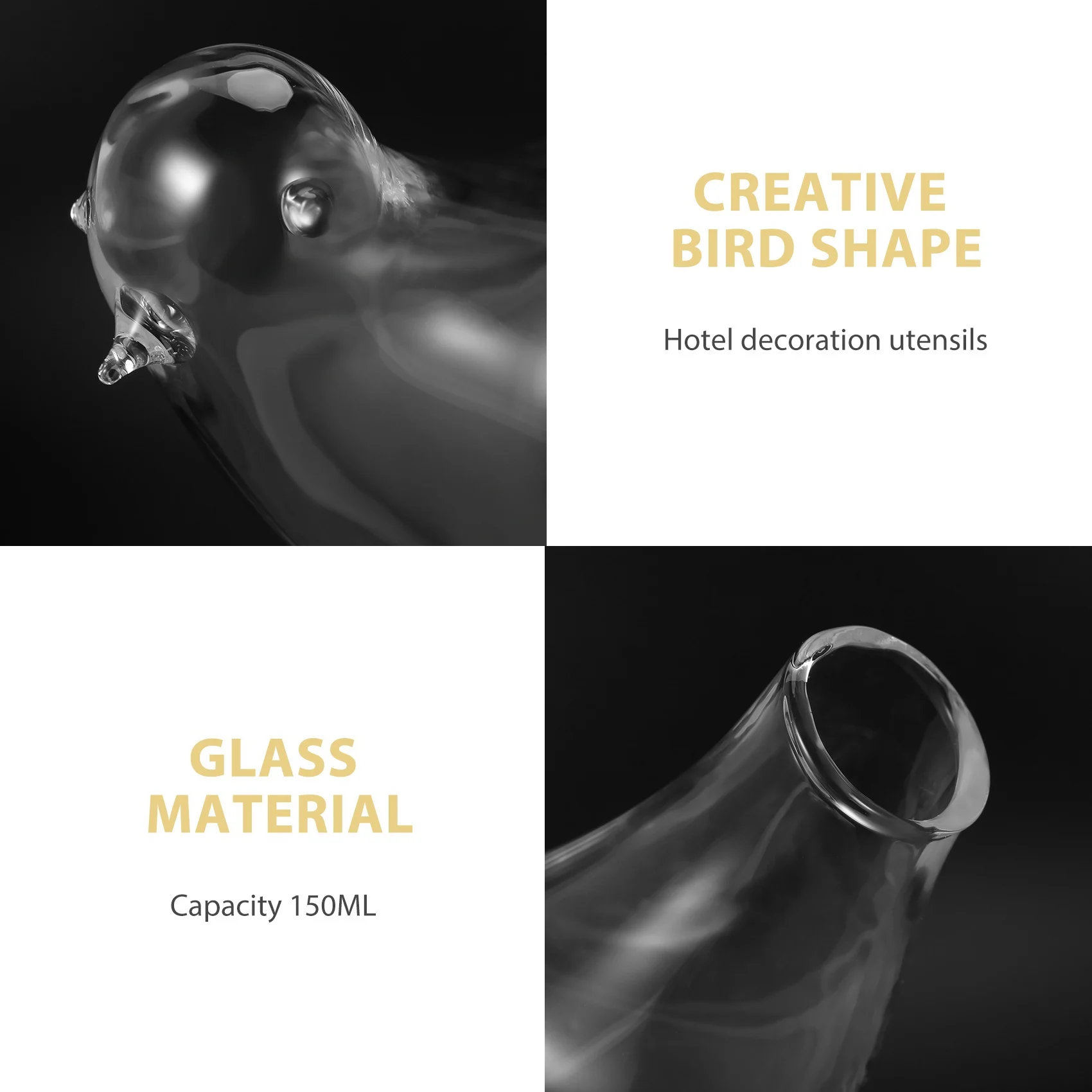 

AA01-150 мл креативный коктейльный бокал в форме птицы, индивидуальный молекулярный копченый моделирующий стеклянный фэнтезийный бокал для вина