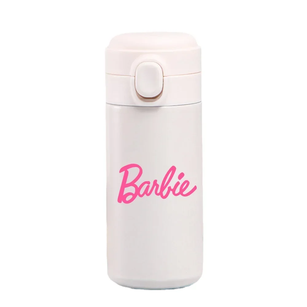 Barbie Thermos Cup Pea Cute Compact Water Coffee Drinks Juice Double-layer Vacuum Portable Bouncing Lid Thermos Cup Girl Gifts