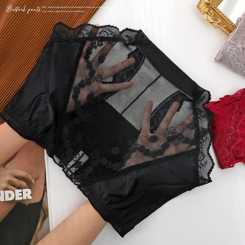 Popular Sexy Lace Underwear Women's Large Size Fat 95KG Hip Wrap Class A Antibacterial Crotch Thin Hollowed Out and Quick-drying
