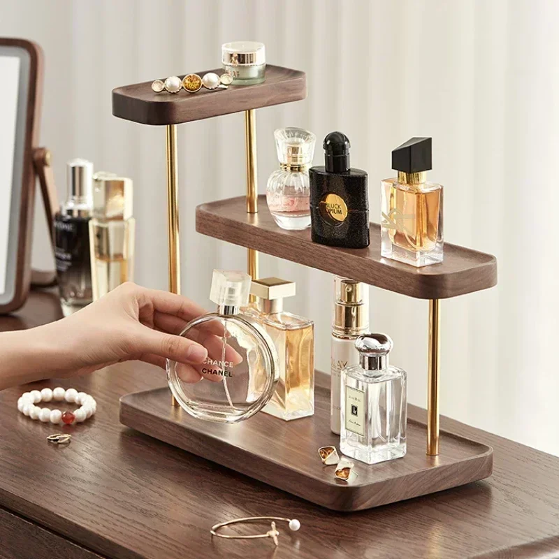 Light Luxury Organizer for CosmeticsSolid Wood Storage BoxesMulti-Functional Makeup Storage Strong Load-Bearing Jewelry Stand