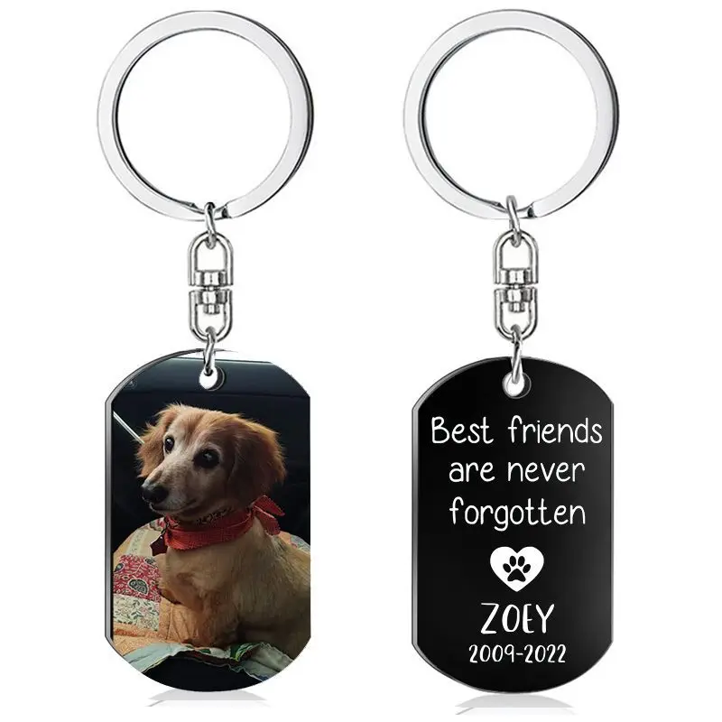 

Free Entgraved Dog Tag Double Side Printed Custom Collar Tag Personalized Logo Cat Pet Name Photo Tag Stainless Steel Pet ID Tag