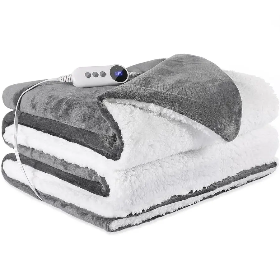 

Blanket 72x84 Full Size, DualSided with Soft Flannel amp Sherpa Fabric, Electric Blanket with 9 Heating Levels amp 210 Hours Aut