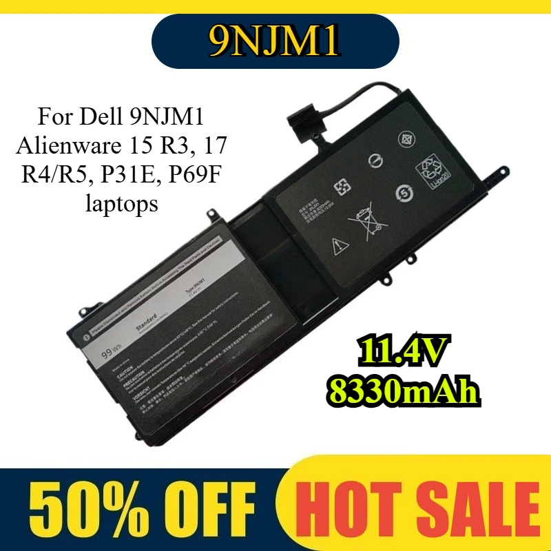 

For Dell High Performance Laptop Battery Extended Gaming for Alienware 15 R3 17 R4 R5 9NJM1
