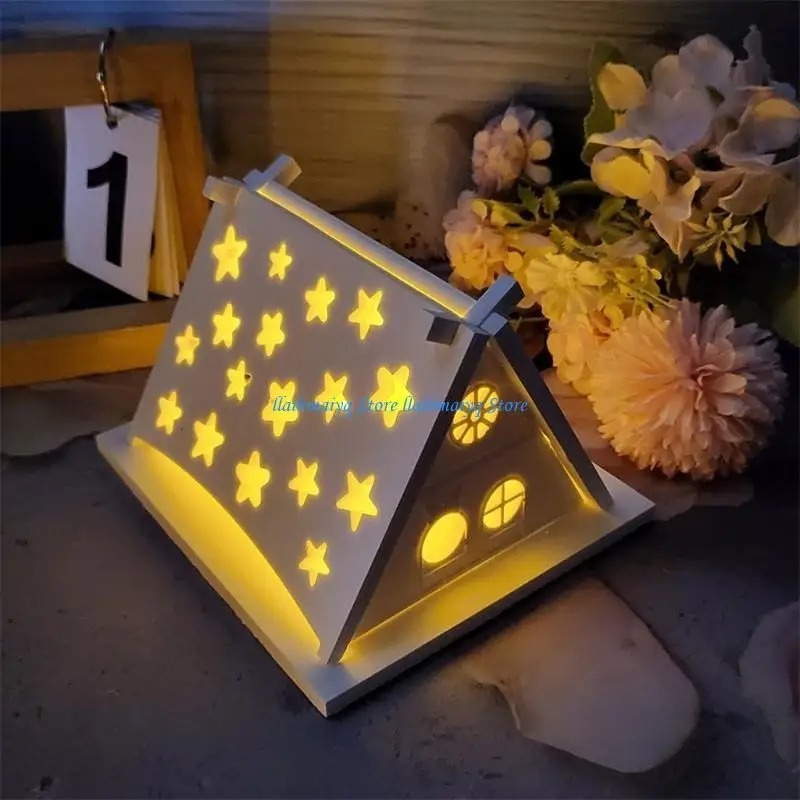 

573B Miniature House Shaped Ornament Mold Flexible Silicone Decoration Mold Jewelry Tool Living Room Embellishment Mould