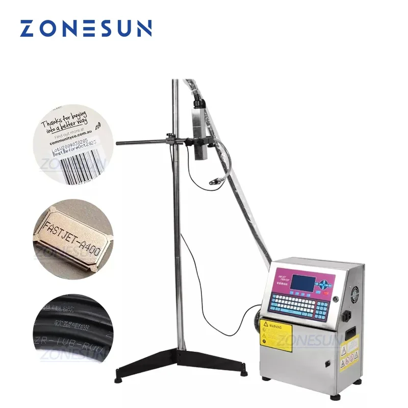 

ZONESUN Digital Glass Metal Steel Plastic PVC Carton Can Batch Number Logo Mark Date Coding Inkjet Printer Code Printing Machine