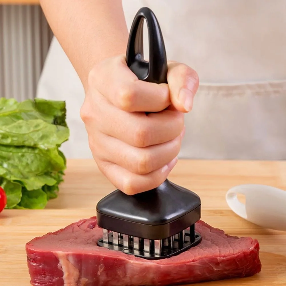 

Stainless Steel Needle Point Meat Tenderizer Needle Automatic Rebound 24 Steel Needles Meat Tenderizer Hammer Rustproof