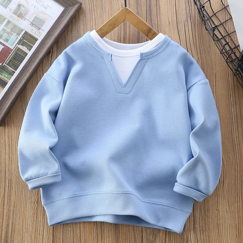 الأولاد عارضة البلوز المراهقين الخريف البلوز الأطفال الربيع جولة الرقبة البلوز الاطفال أزياء طويلة الأكمام الملابس جديد الصبي معاطف