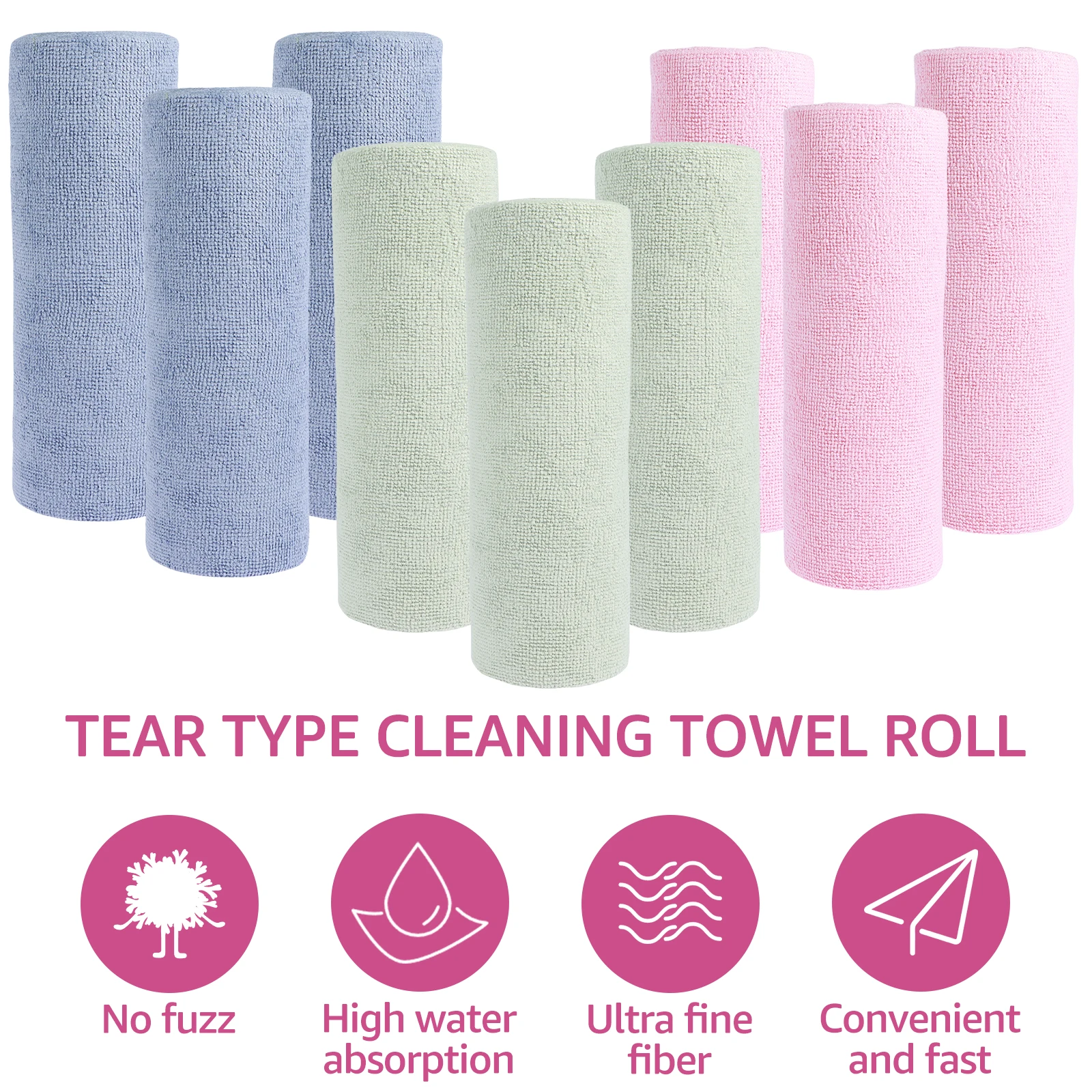 Cleaning Cloth Roll Microfiber Towels Car Wash Drying Cloth Household Cleaning Wipe Auto Detailing Polishing Cloth Clean Tools
