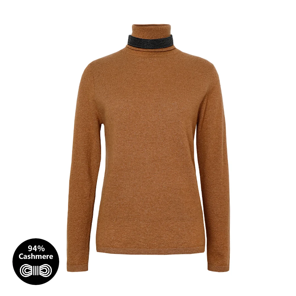 BC-436 In Stock Luxury Turtleneck Neckhole Long Sleeved Knitwear Women Knit Tops Cashmere Knit Woman Knitwear Clothes