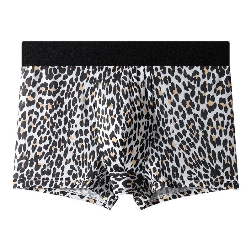 4-pack! Men's underwear! New summer men's underwear leopard print ice silk cool, breathable and comfortable underwear set