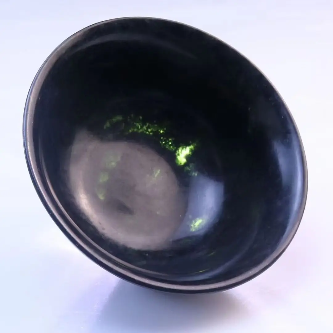 

Чаша из натурального зеленого нефрита, большая тибетская медицина, королевский камень, магнитная нефритовая миска для риса, каменная посуда для рукоделия, миски для лица, чайные чашки