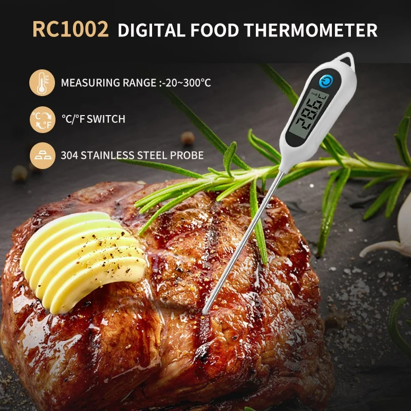 Elektronische Keuken Voedselthermometer Koken Bbq Baktemperatuur Meten Digitale Vleesolie Warm Water Melksonde Zwart Gereedschap