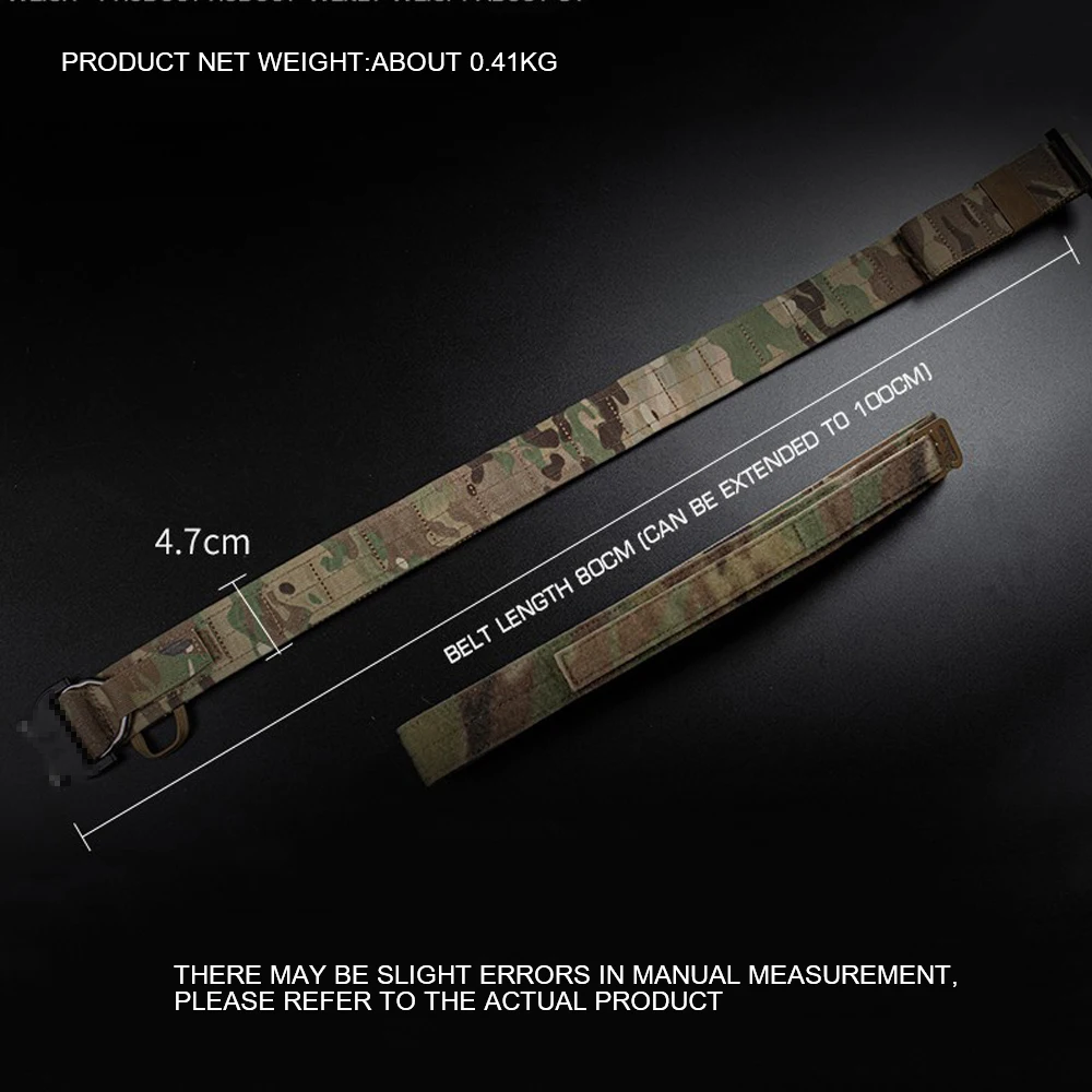 Tactical Belt Double Layers Molle Hunting Militar Training Contactor Belt Quick Release Metal Buckle Airsoft Shooting Men Belt