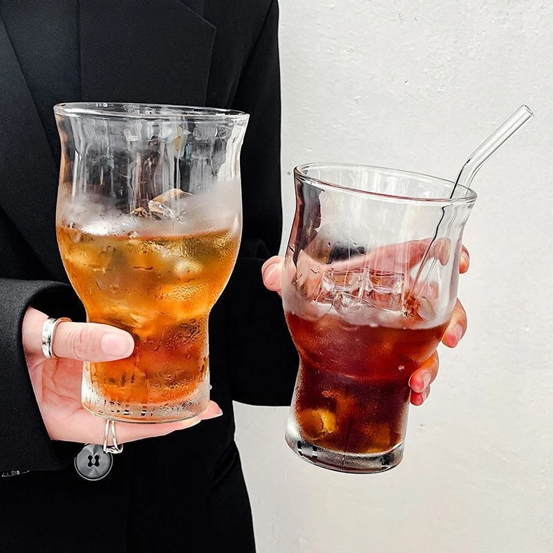 

Vintage Wide Mouthed Glass Cup, High-value Iced American Coffee Cups, Sparkling Juice Chilled Beer Glass, Bar Party Wine Glass