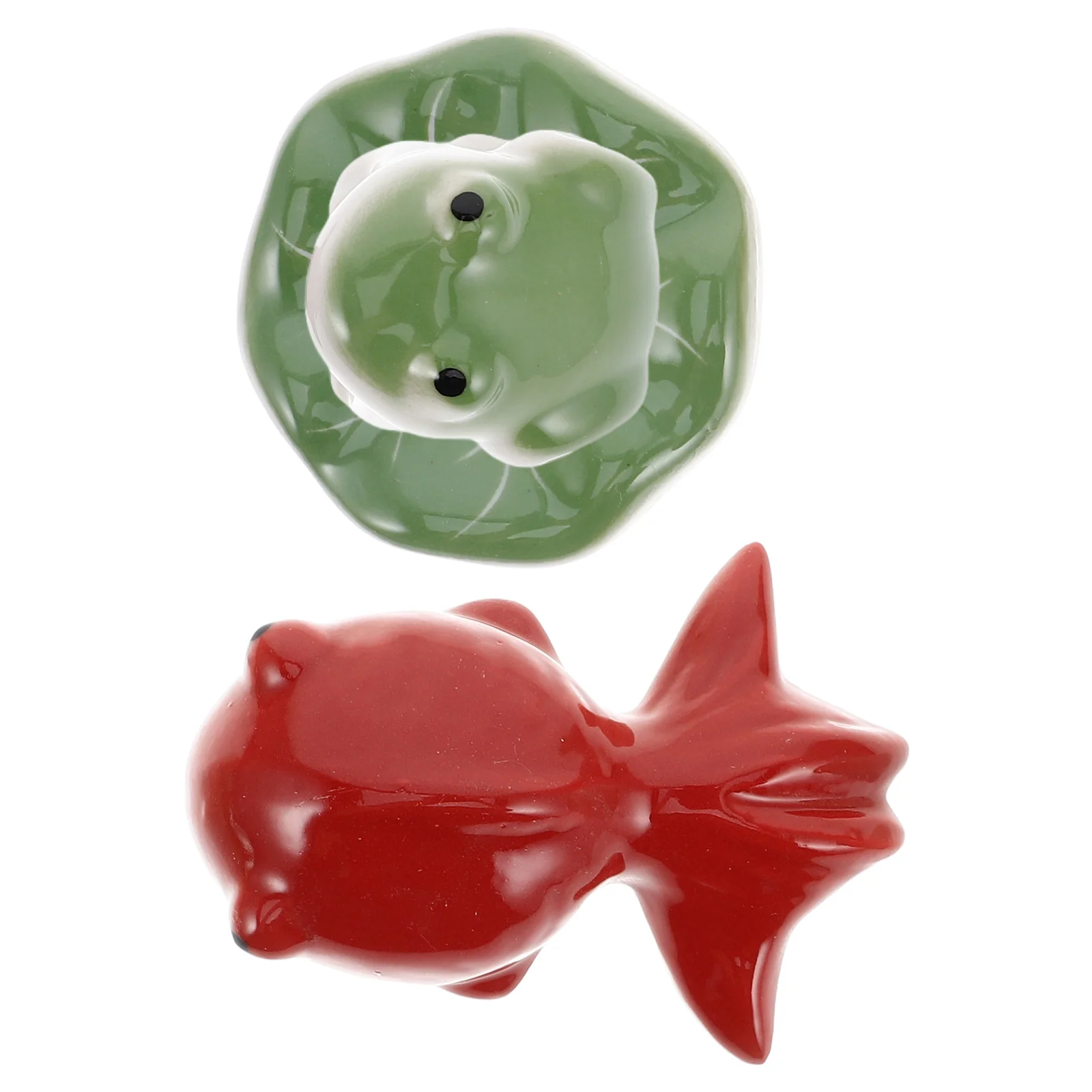 

1Set Ceramic Floating Fish Frog Lotus Leaf Sculpture Exquisite Aquarium Decoration Fish Tank Ornament Floating Decorative Animal