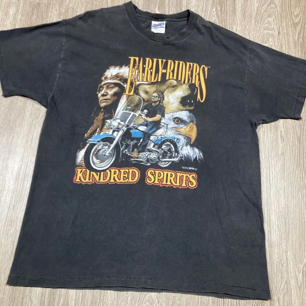 Biker Shirt L Vintage 90s Y2k Easyriders Early-Riders Chopper Motorcycle Tee