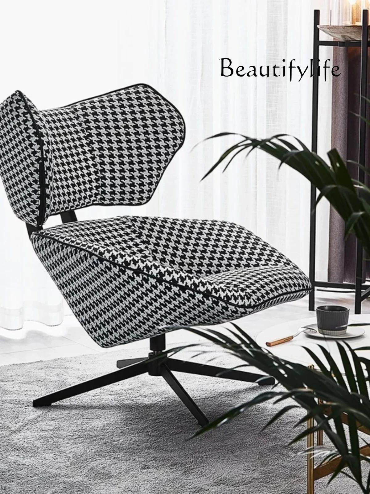 

Muebles para hogar Одноместный железный диван Минималистичный вращающийся стул Дизайнерский стул для гостиной Nordic Light Роскошный стул со спинкой