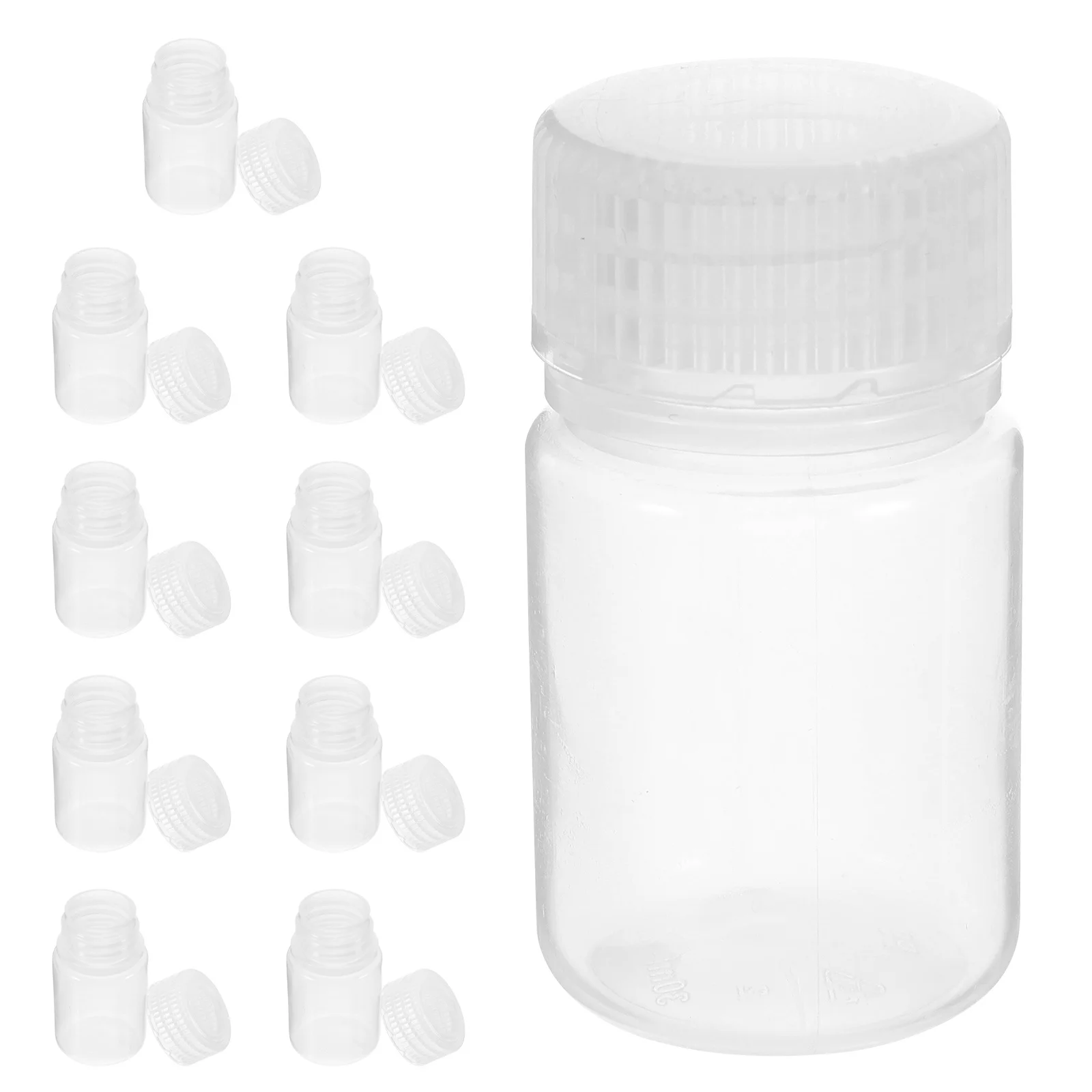 

10pcs High-Temperature Resistant Pp Reagent Bottles Sample Storage Containers Clear Small Liquid Bottles With