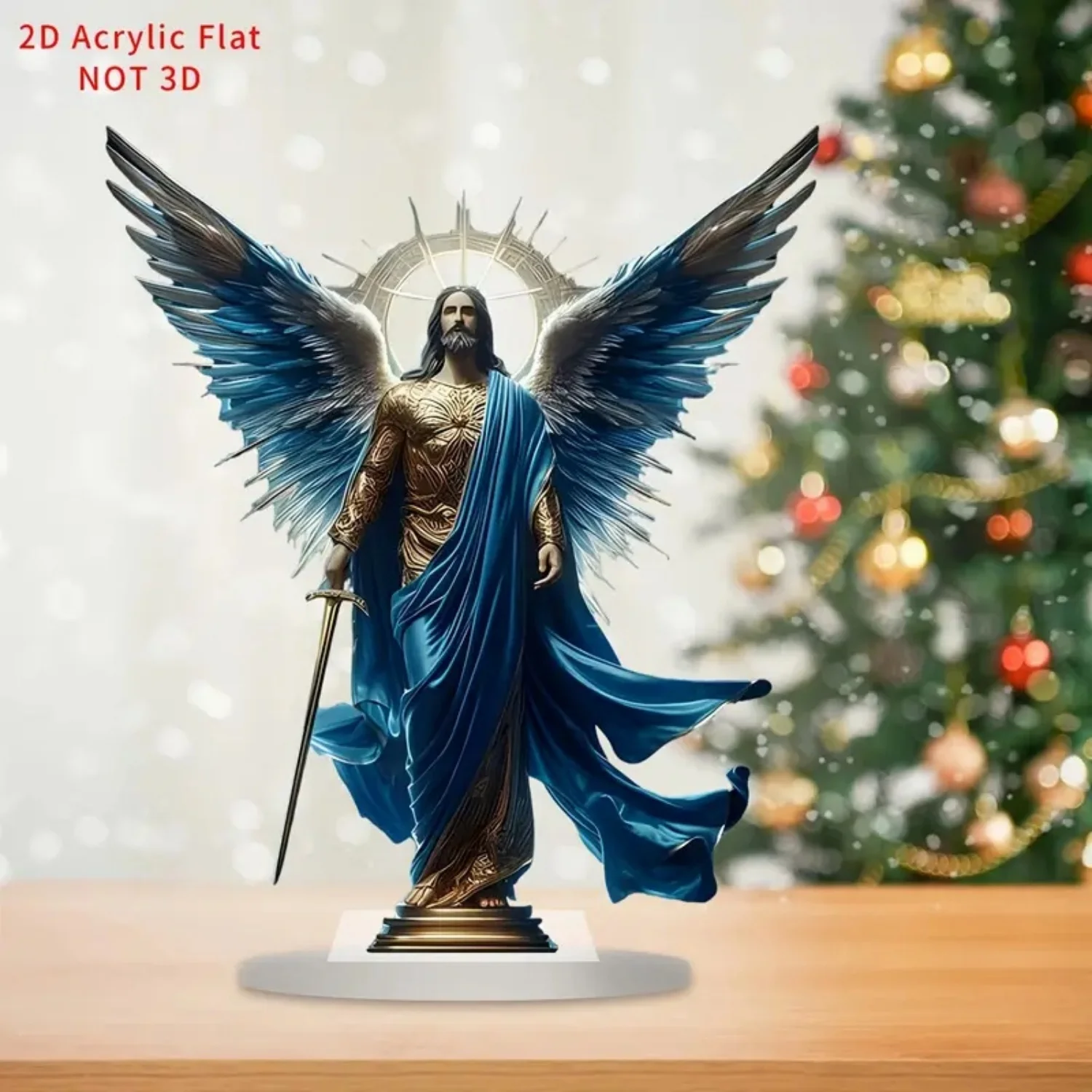 Archangel Michael Figurine,fighting Angel Sculpture,2D Flat Acrylic Statue,Home,Office,Cafe,room,Studio,Table Ornament Decor