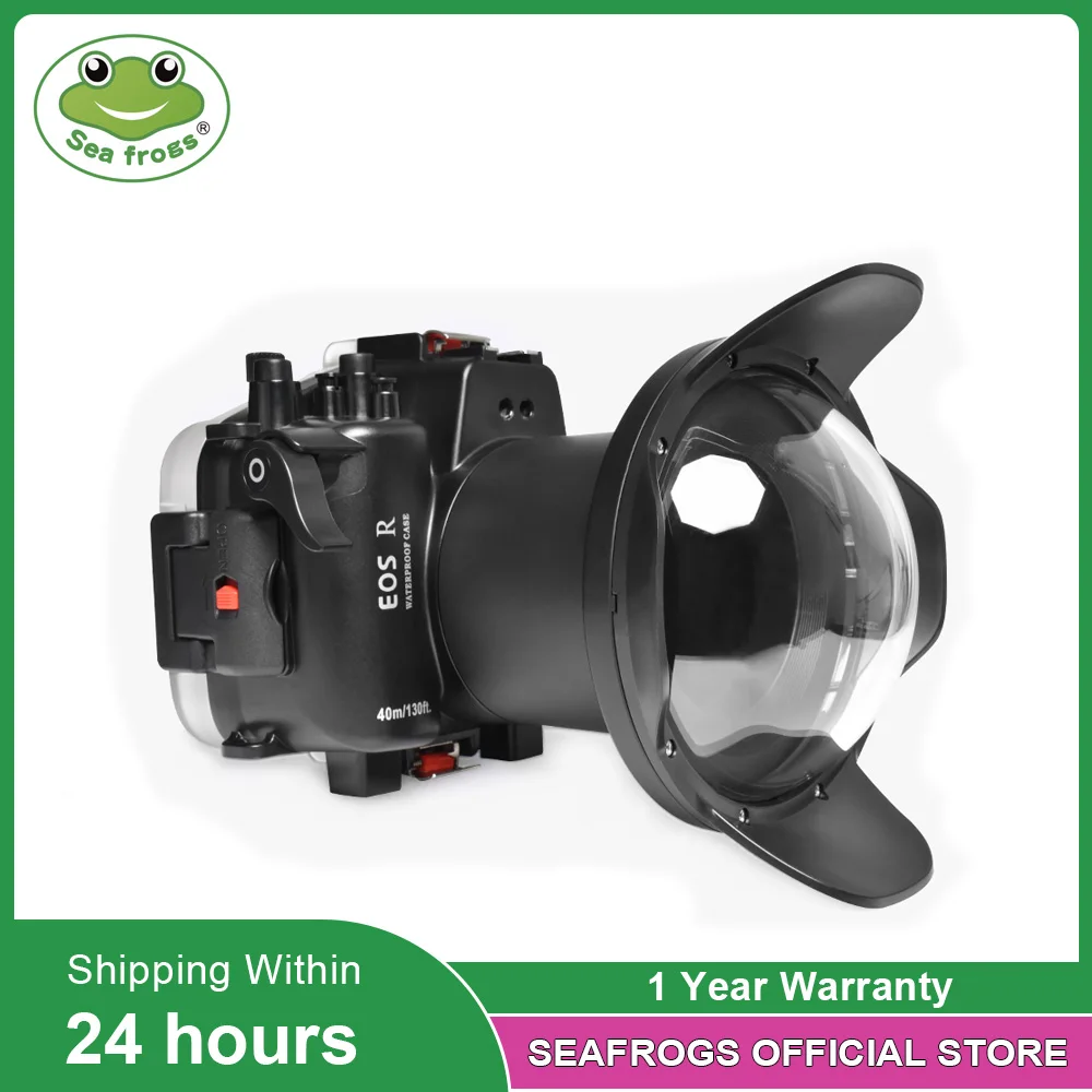 

Seafrogs Black Waterproof Camera Case With Dome Port For Canon EOS R 100mm 16-35mm 24-105mm Lens