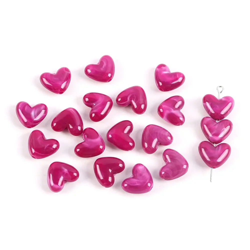 10 stuks imitatie steen liefde hartvorm acryl kralen voor sieraden maken DIY handgemaakte armband porseleinen kralen accessoires
