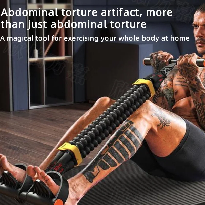 The multi-functional foot pedal stretch rope exercise is suitable for home use to open the back and slim the belly