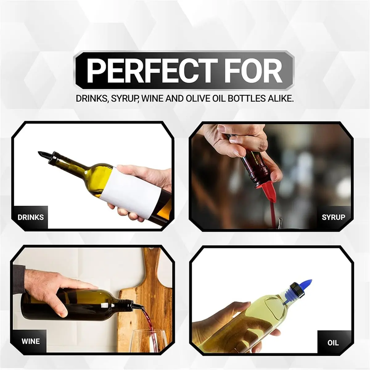 belong 50 Piece Plastic Bottle Pourer - Versatile Drink and Alcohol Pourer Spout - Easy Install, Durable, Professional Bar Tool