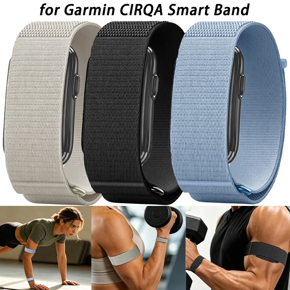 2PCS Nylon Bicep/Wrist Strap for Garmin Cirqa Smart Band Adjustable Fitness Tracker Sports Armband for Garmin CIRQA Accessories