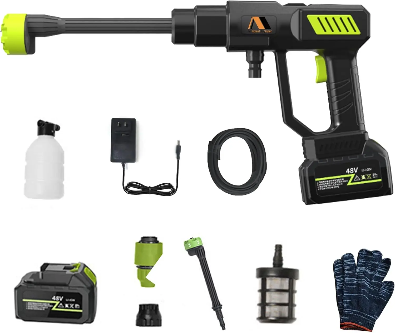 

Мойка высокого давления с батарейным питанием, 990 фунтов на квадратный дюйм, 4,0 Ач, насадка 6-в-1, портативный ручной беспроводной очиститель